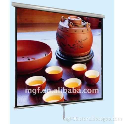 1:1 Manual Wall Hanging Projector Screen with auto lock device